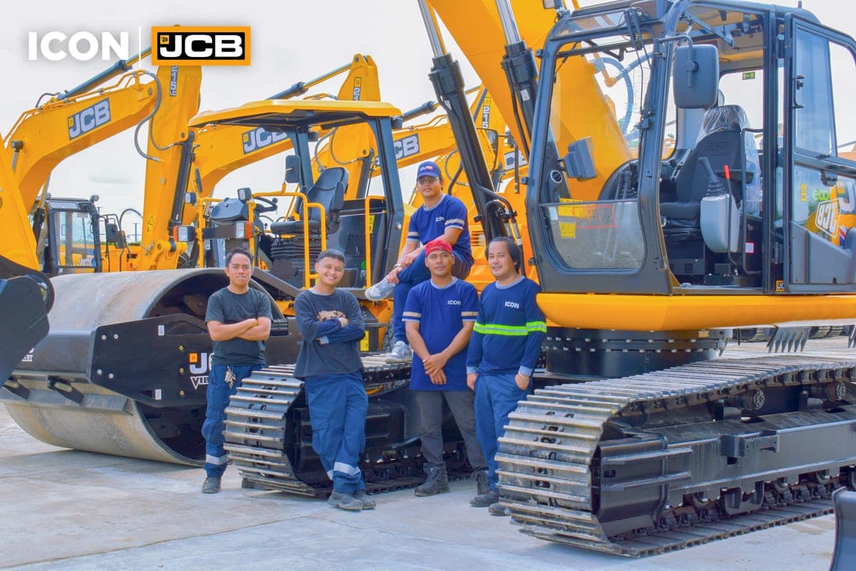 ICON crew with JCB machines at the open yard