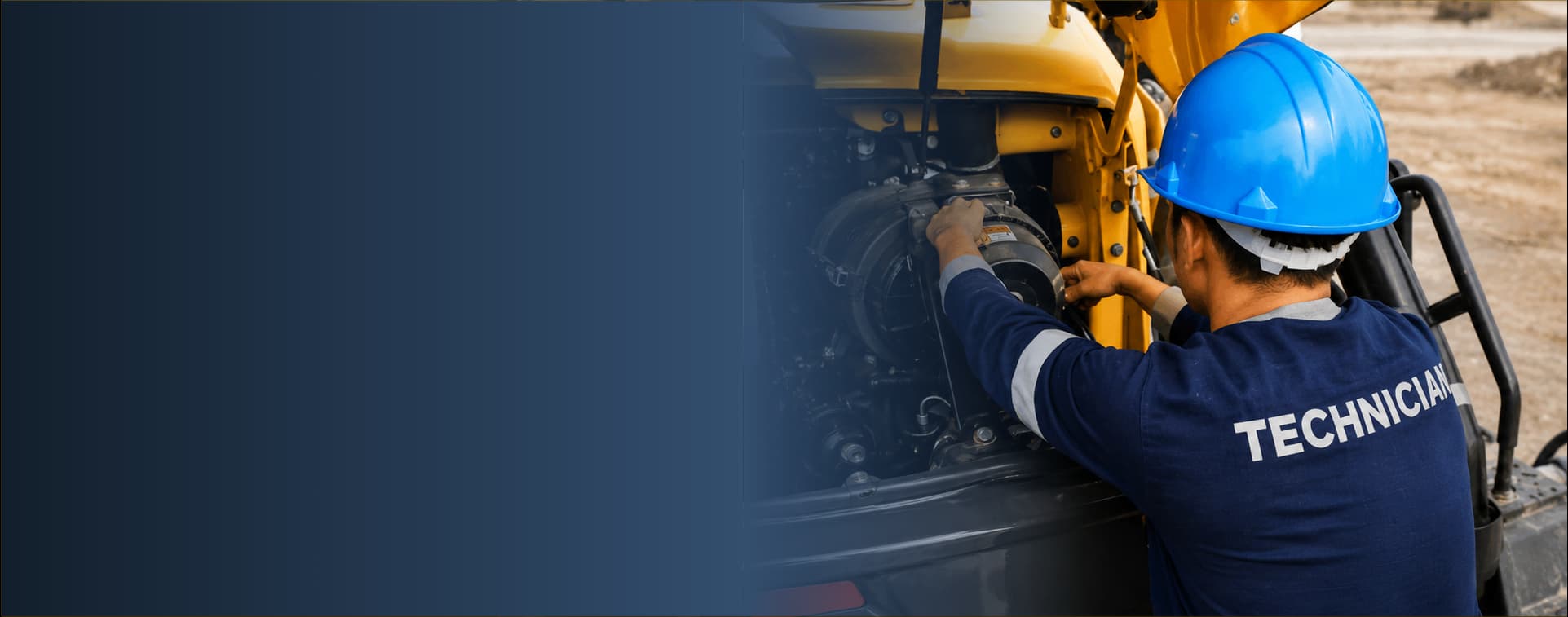 ICON technician servicing heavy equipment in the field