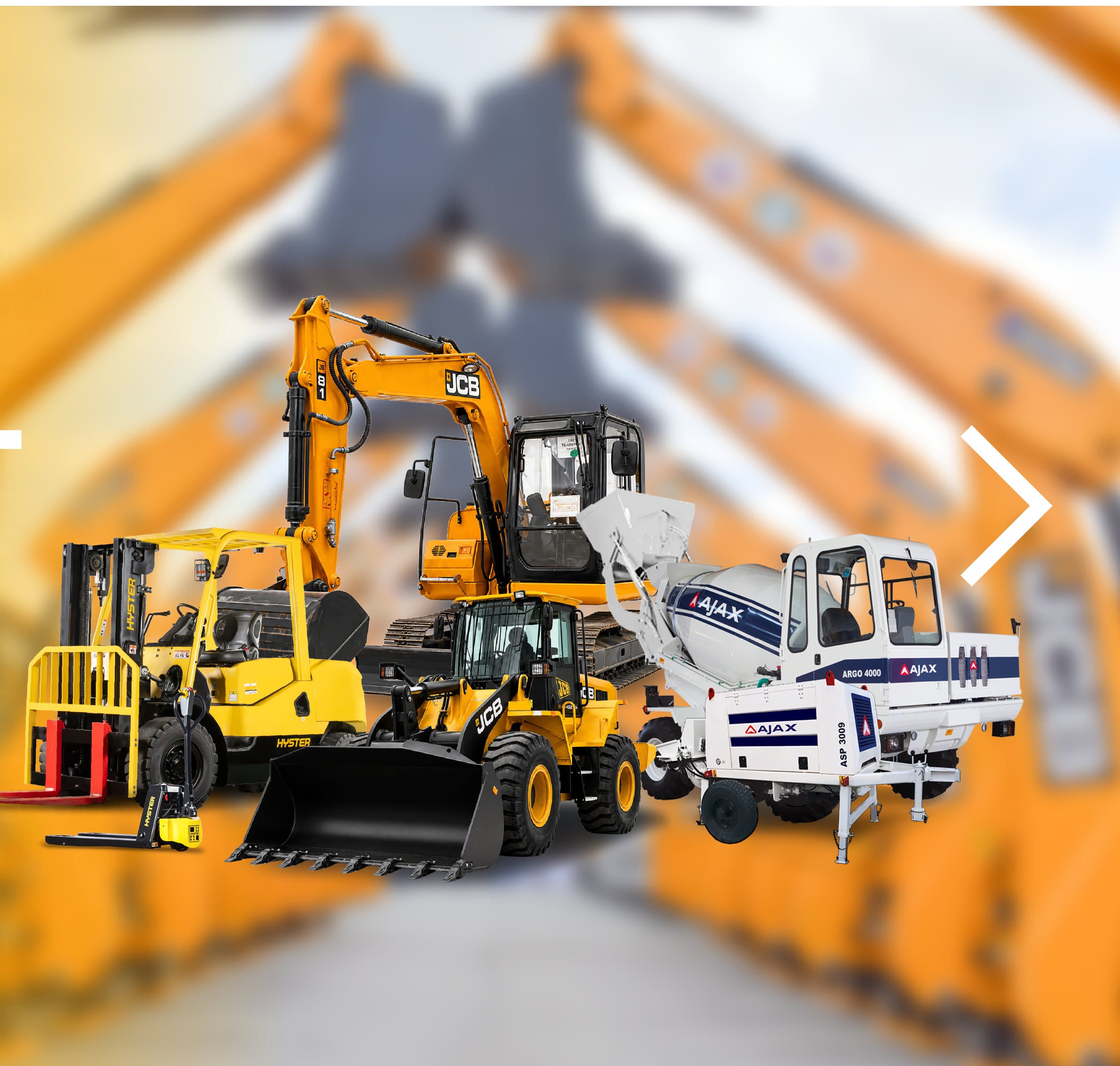 JCB, Hyster and AJAX equipment lineup